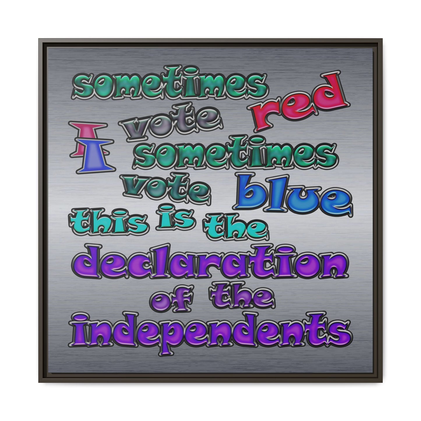 declaration of the independents - framed canvas art (brushed nickel)