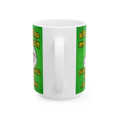 shoot the moon again - White Mug (green turf)