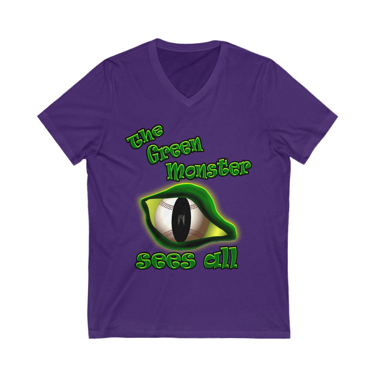 green monster - Unisex Jersey Short Sleeve V-Neck Tee