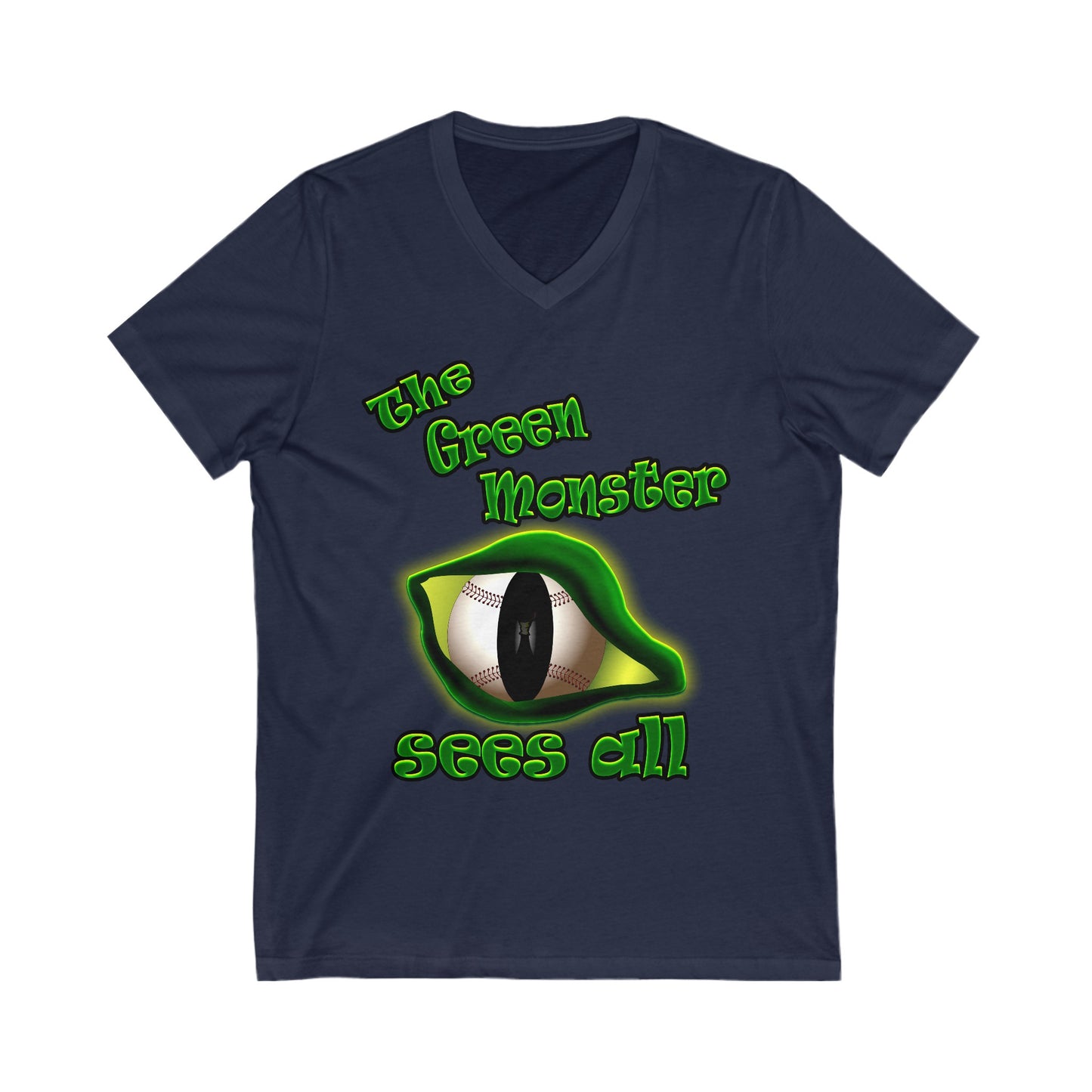 green monster - Unisex Jersey Short Sleeve V-Neck Tee