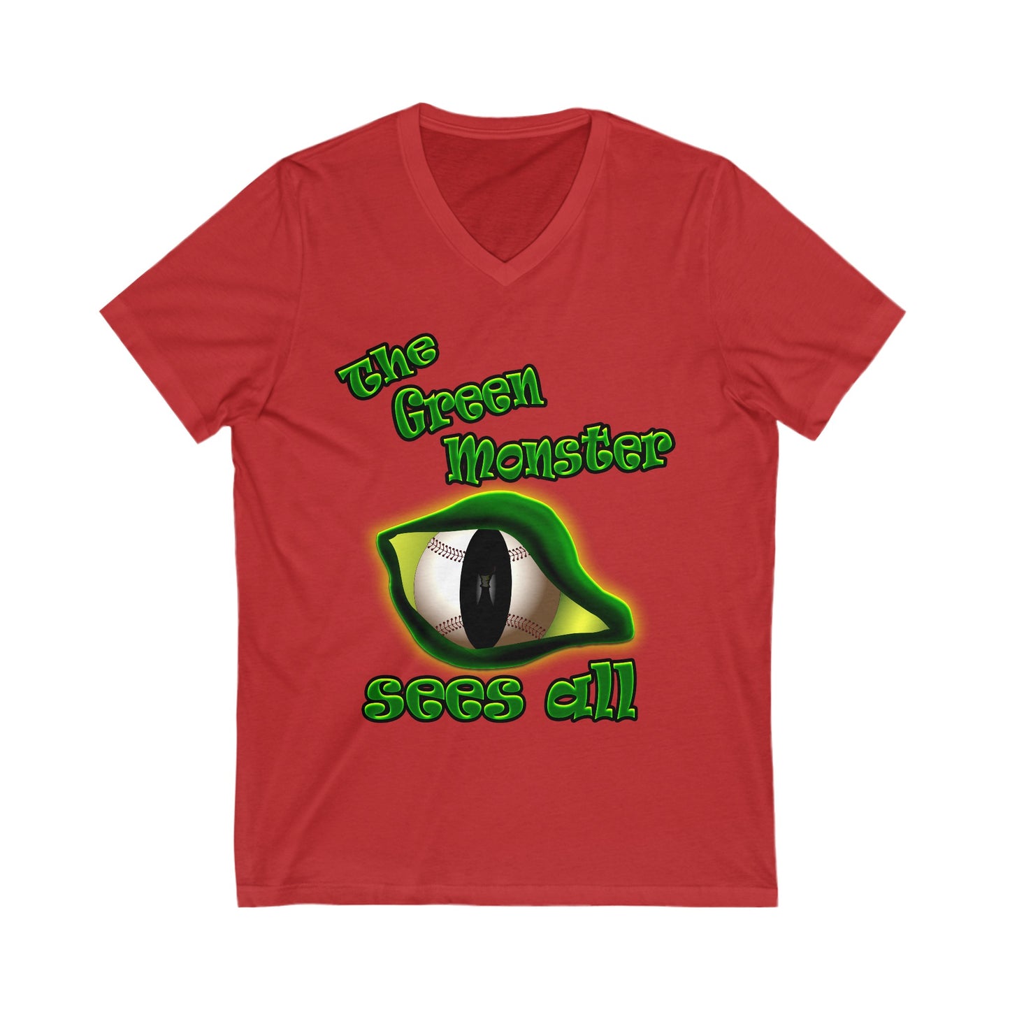 green monster - Unisex Jersey Short Sleeve V-Neck Tee