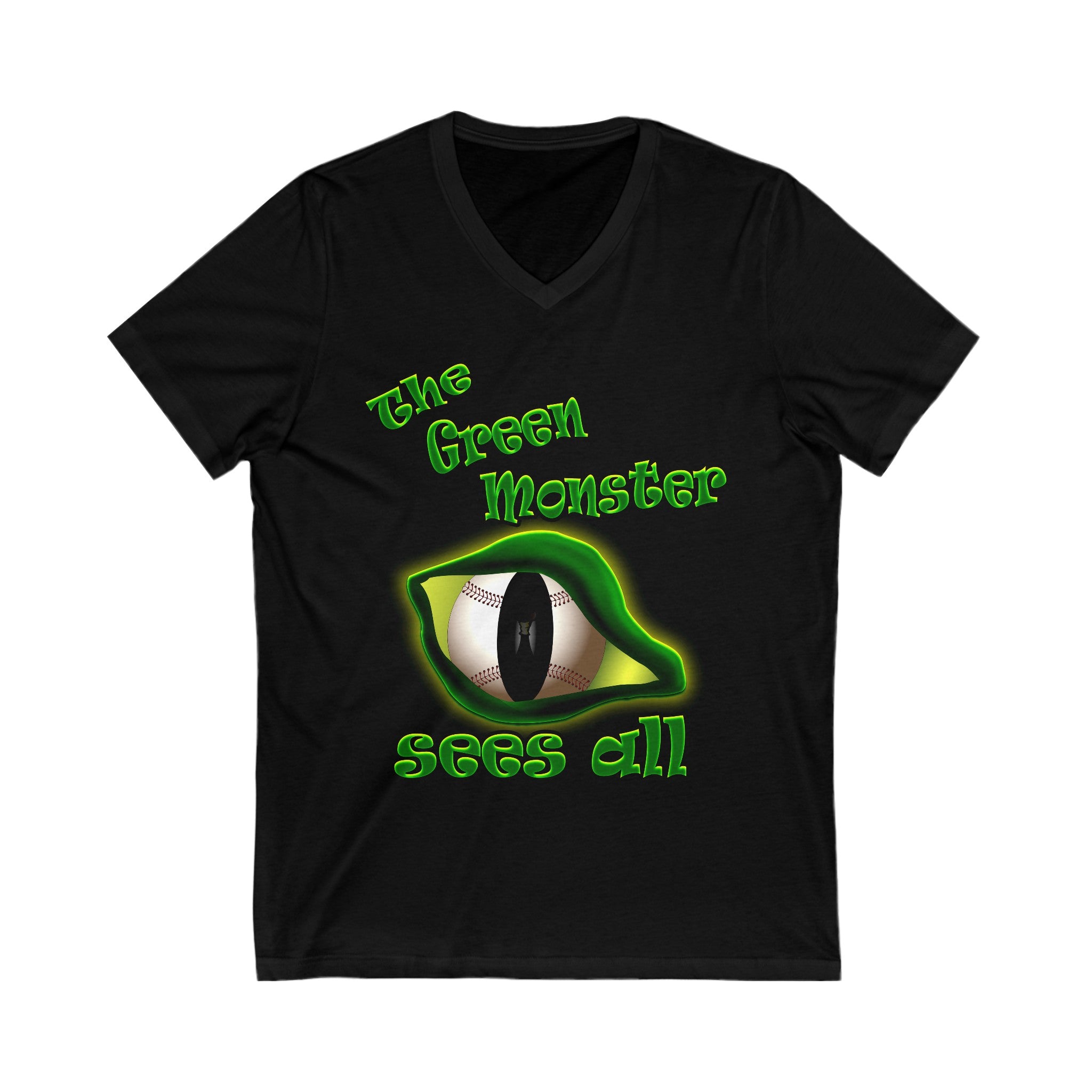 green monster - Unisex Jersey Short Sleeve V-Neck Tee