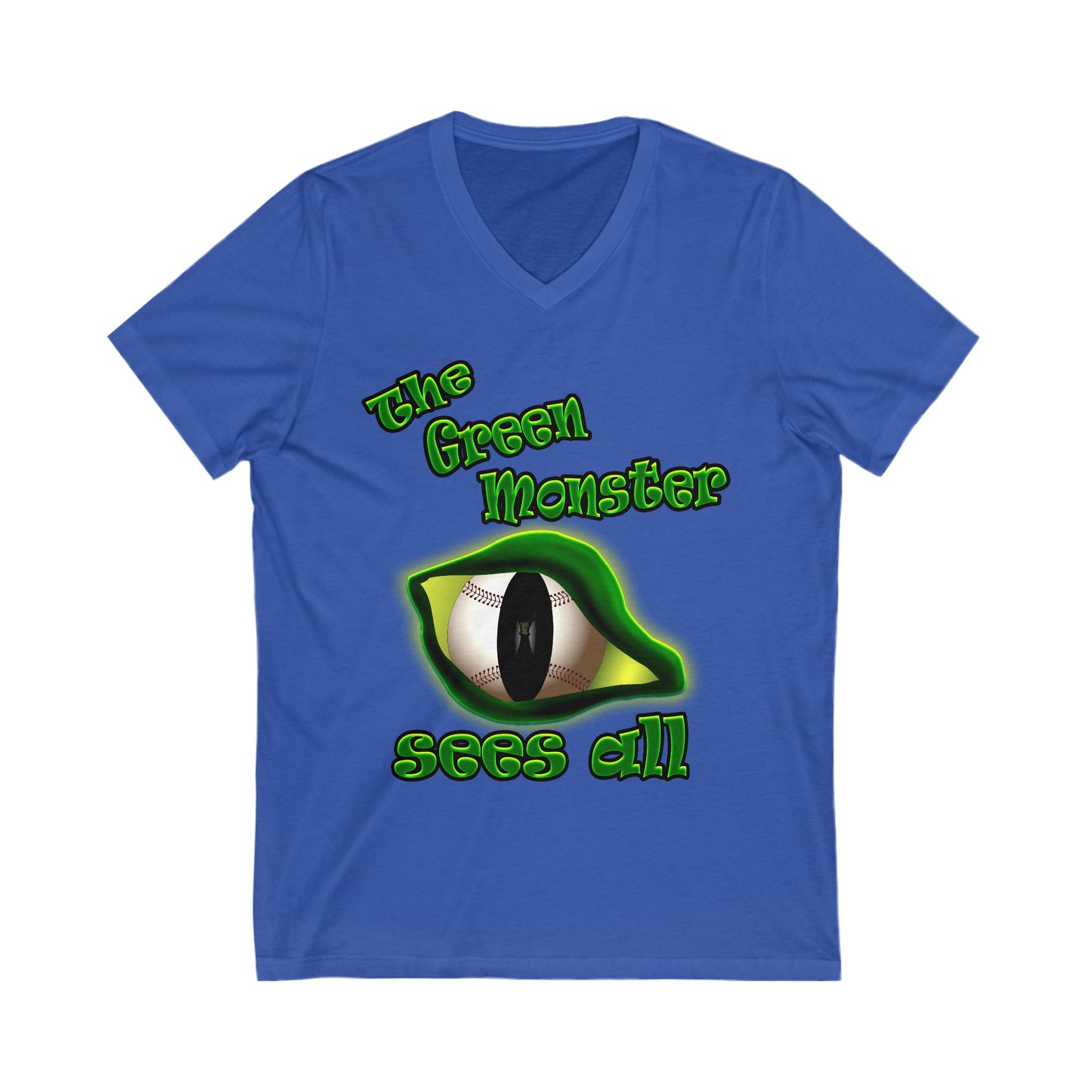 green monster - Unisex Jersey Short Sleeve V-Neck Tee