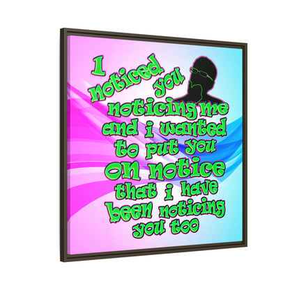 noticed you noticing - framed canvas art (light blue-pink wave)