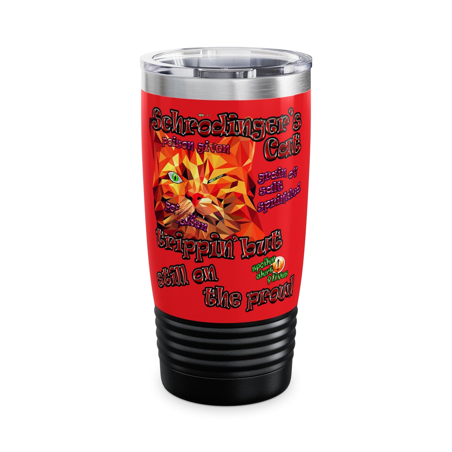 schrodinger's cat - Ringneck Tumbler, 20oz (red)