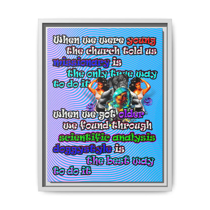 doggystyle - framed canvas art (light blue-purple wave)