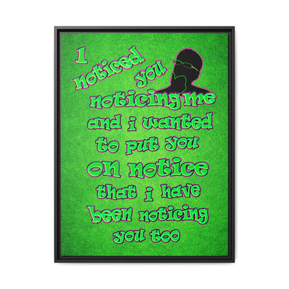 noticed you noticing - framed canvas art (green turf)
