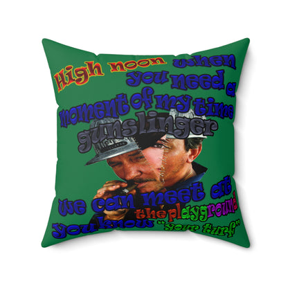 high noon - Spun Polyester Square Pillow - (dark green)
