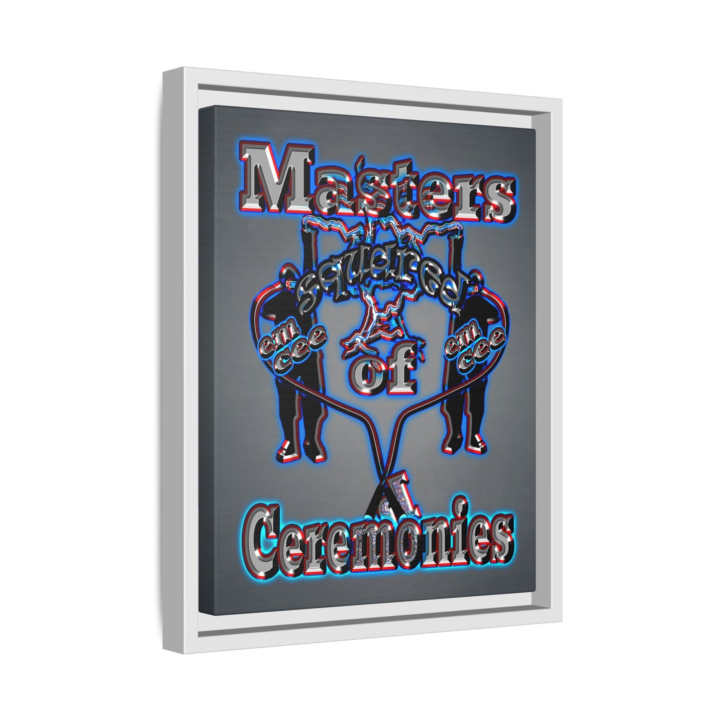 em cee squared - framed canvas art (grey-light grey)