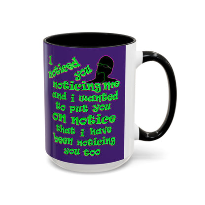noticed you noticing - Accent Mug (purple)
