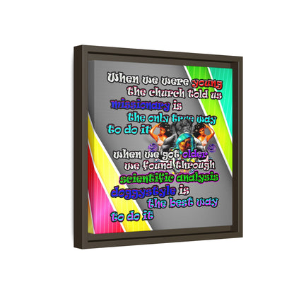 doggystyle - framed canvas art (rainbow split)