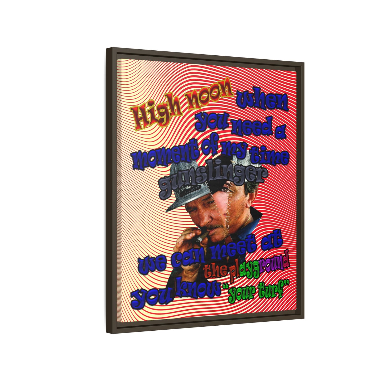 high noon - framed canvas art (yellow-orange wave)
