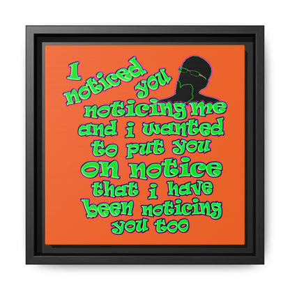 noticed you noticing - framed canvas art (orange)