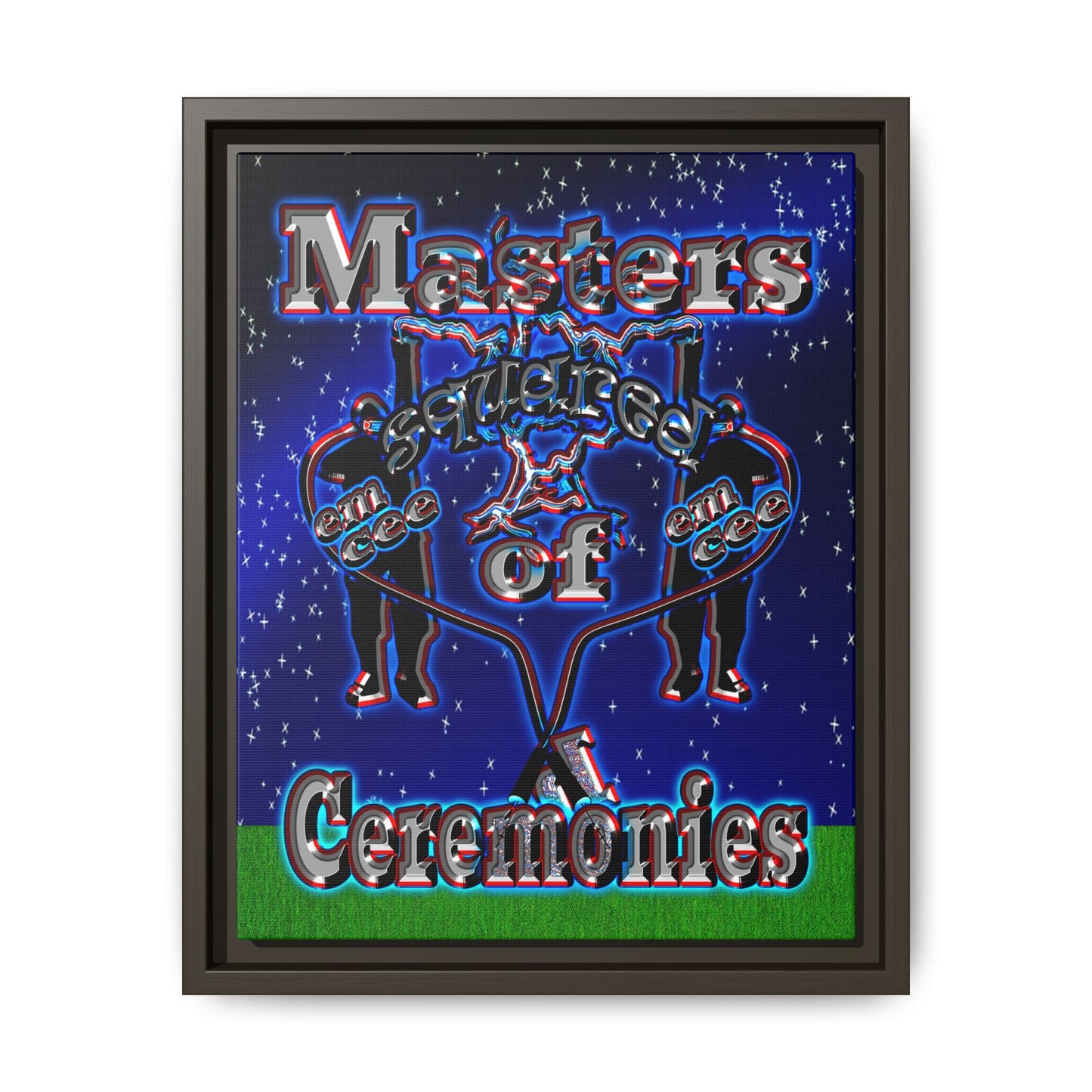 em cee squared - framed canvas art ('snoops' background)