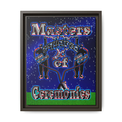em cee squared - framed canvas art ('snoops' background)
