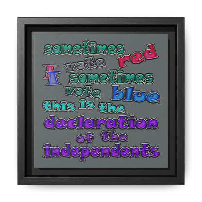 declaration of the independents - framed canvas art (dark grey)