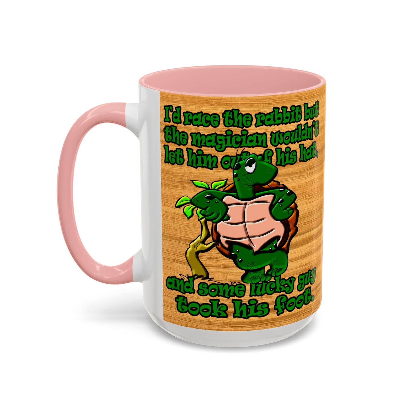 turtle race - Accent Mug (butterscotch wood finish)