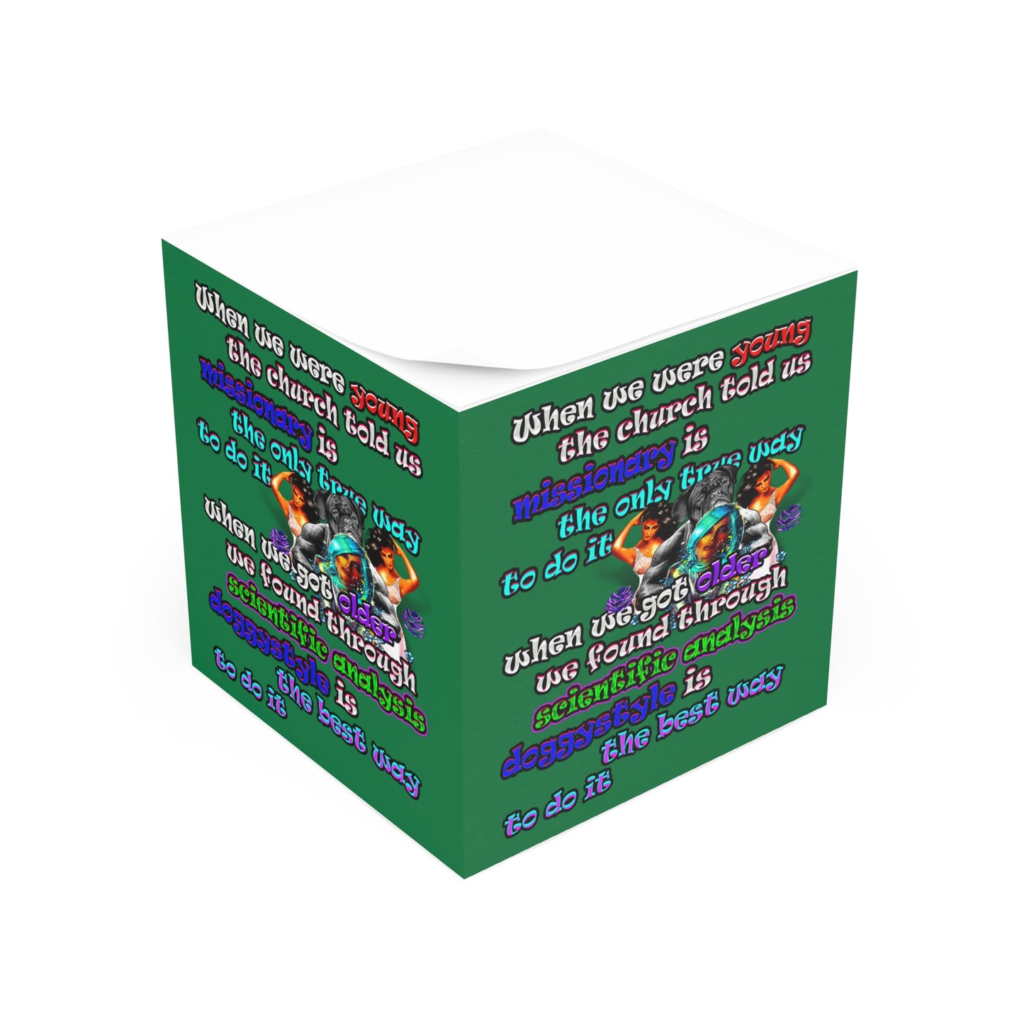 doggystyle - note cube (dark green)