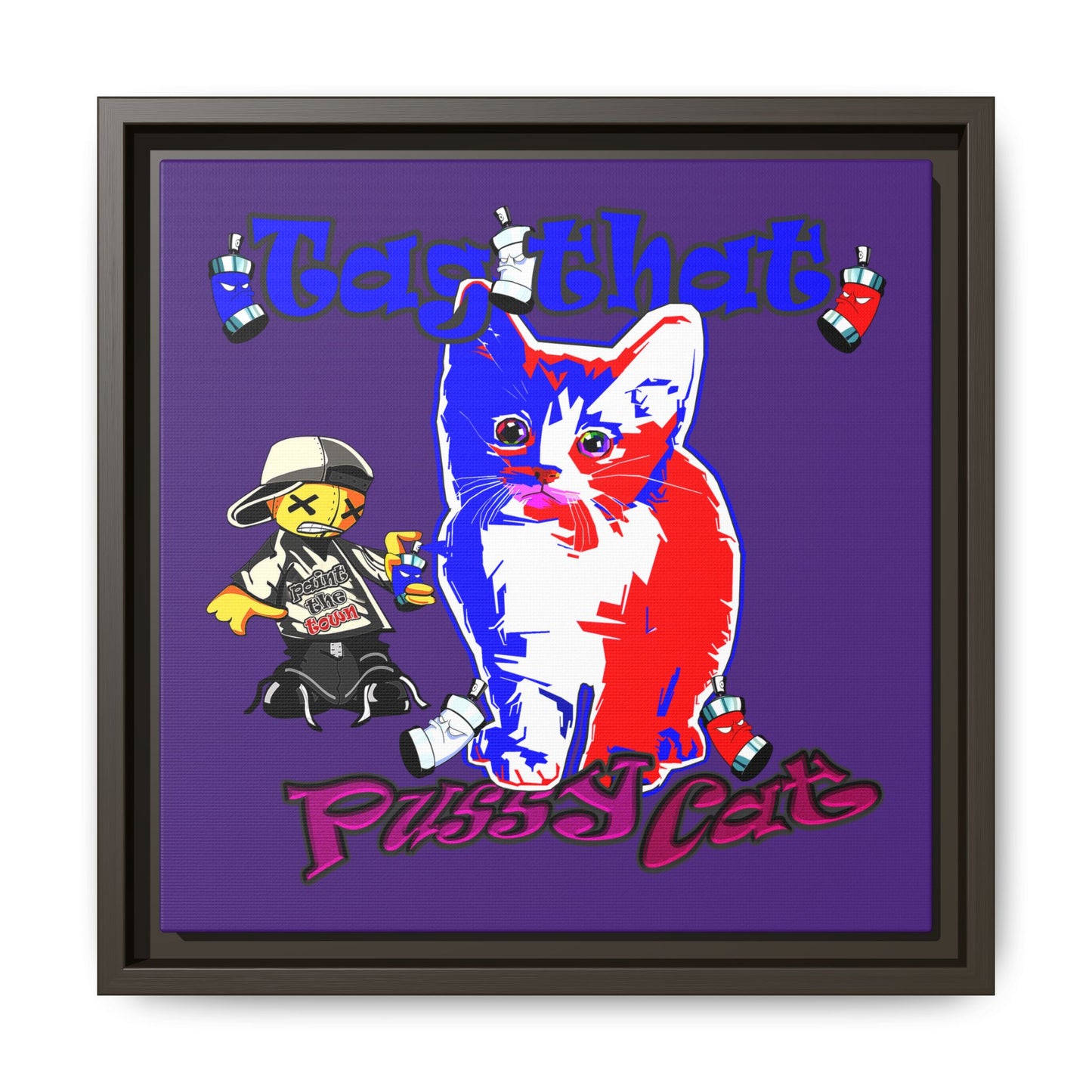 tag that - framed canvas art (purple)