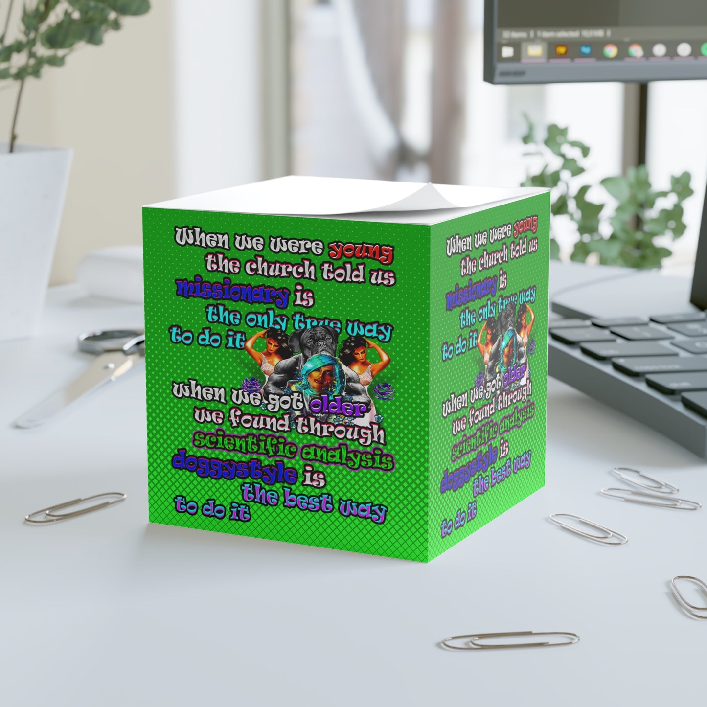doggystyle - note cube (logo green)