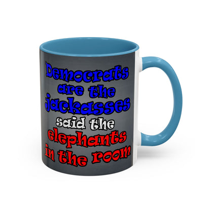 donkeys and elephants - Accent Mug (grey-light grey)