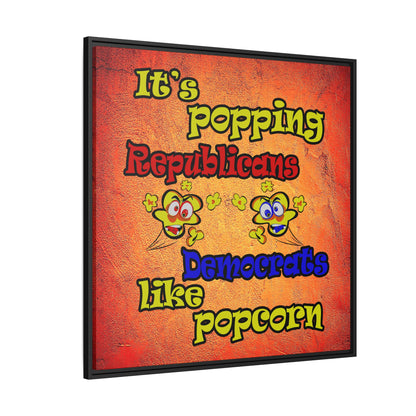popping like popcorn - framed canvas art (burnt orange)