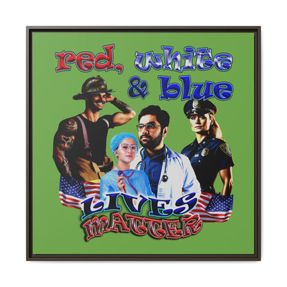 rw&b lives matter - framed canvas art (green)