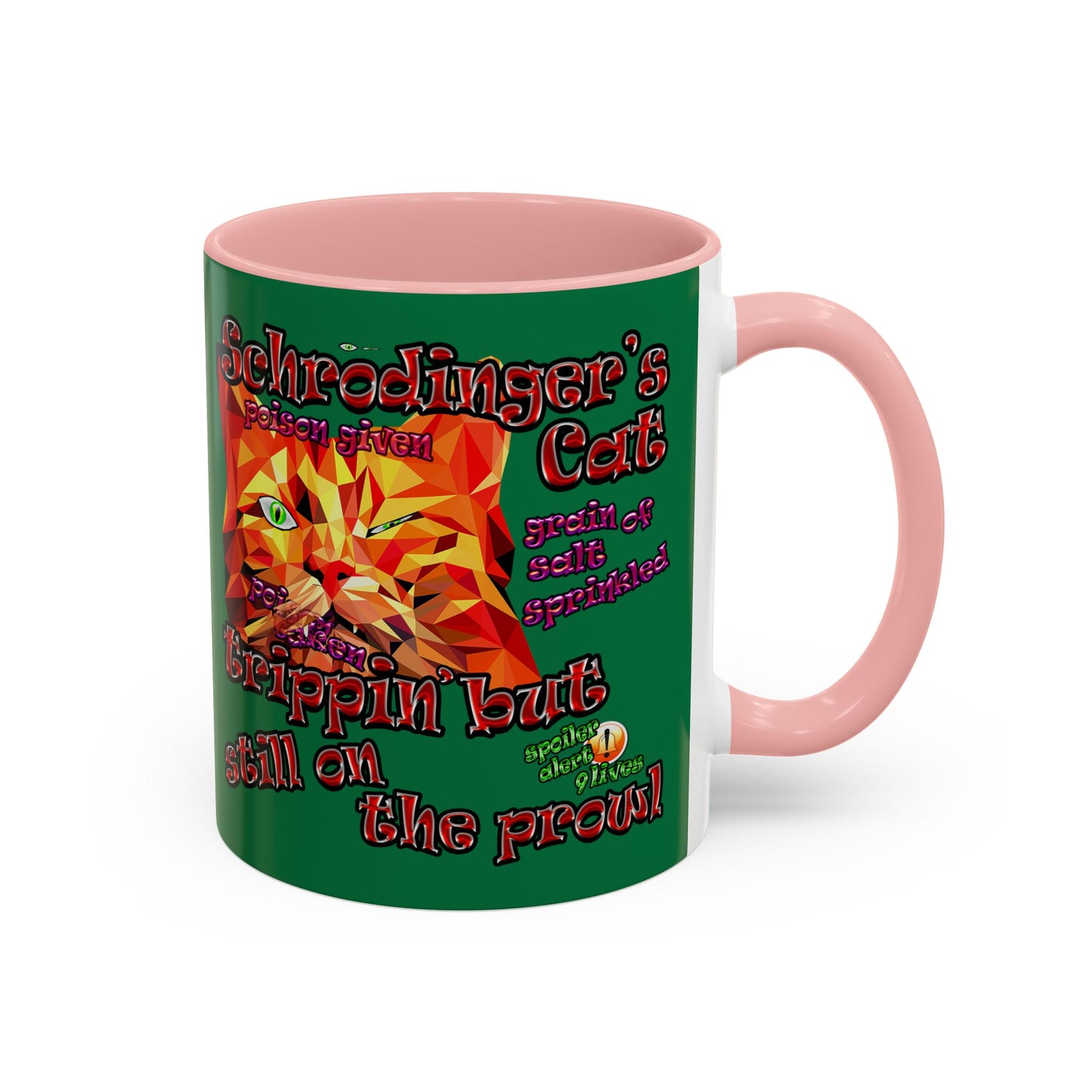 schrodinger's cat - Accent Mug (dark green)