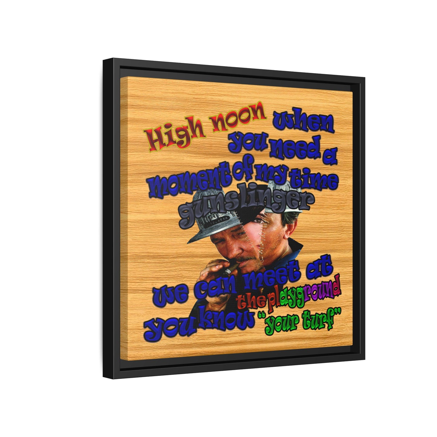 high noon - framed canvas art (butterscotch wood finish)