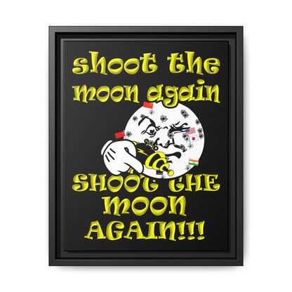 shoot the moon again - framed canvas art (black)
