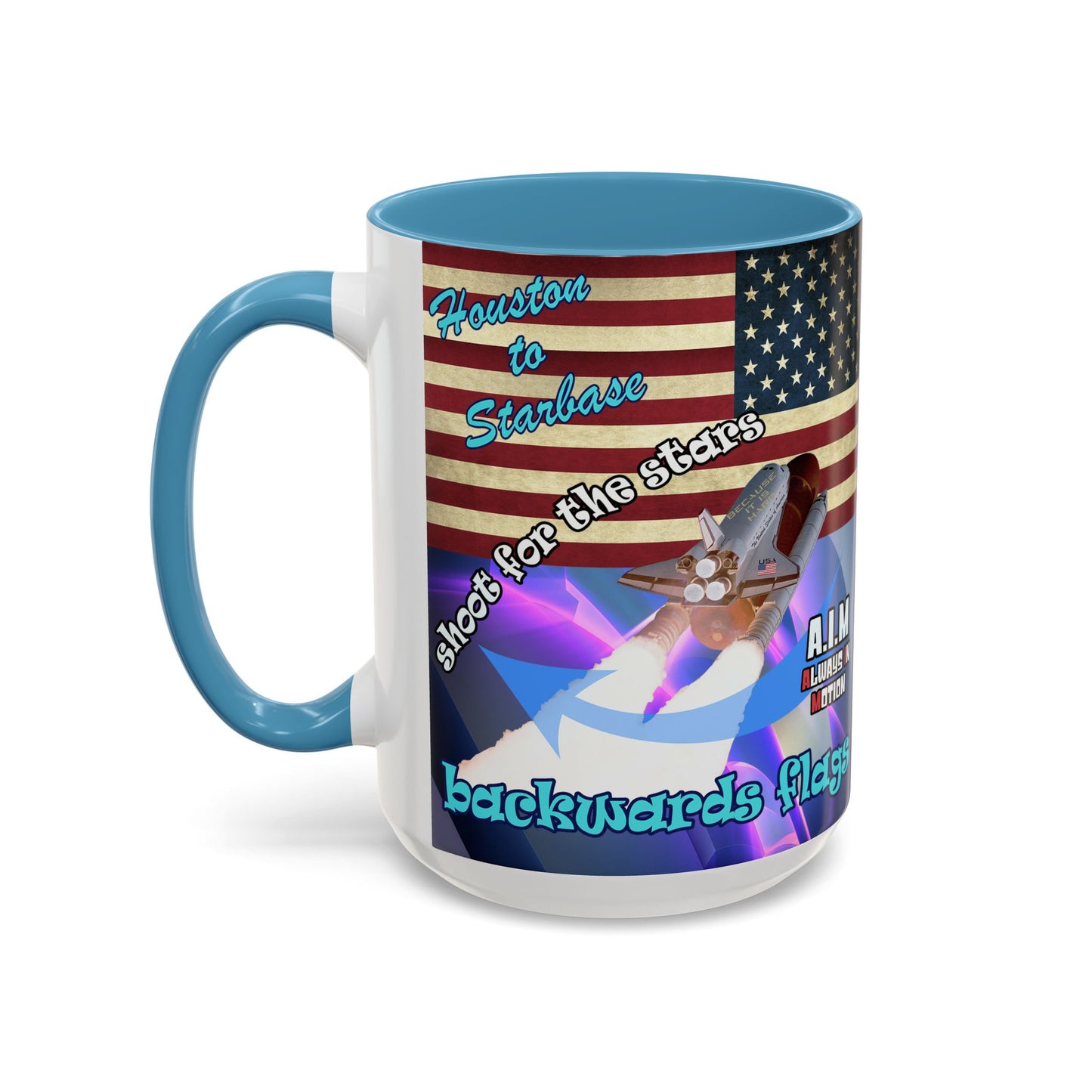 shoot for the stars - Accent Mug (grey-pink wave)