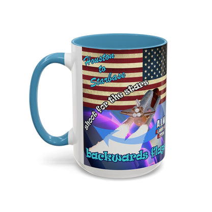 shoot for the stars - Accent Mug (grey-pink wave)