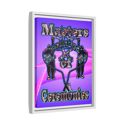 em cee squared - framed canvas art (purple-pink wave)