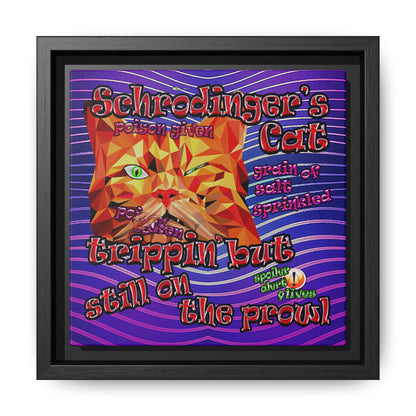 schrodinger's cat - framed canvas art (purple wave)