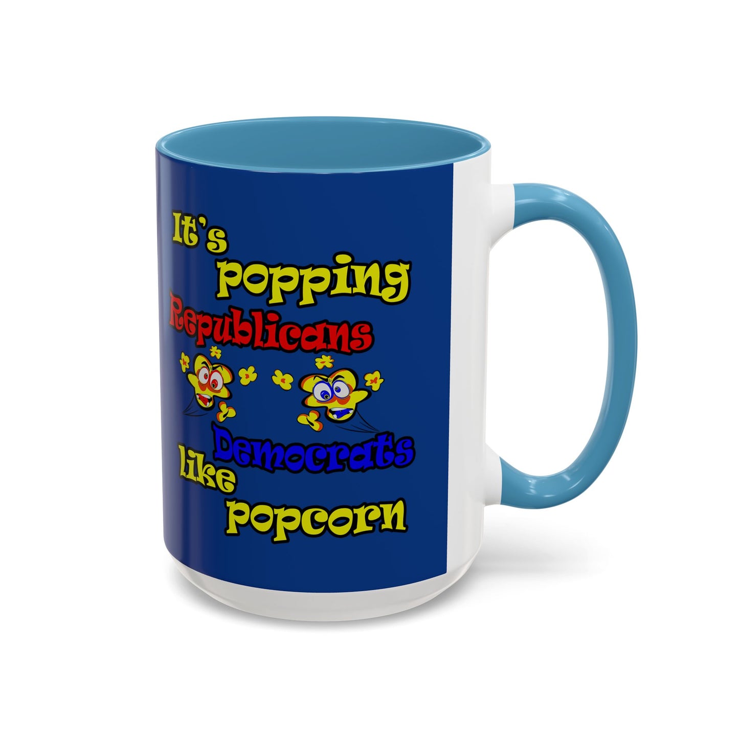 popping like popcorn - Accent Mug (dark blue)