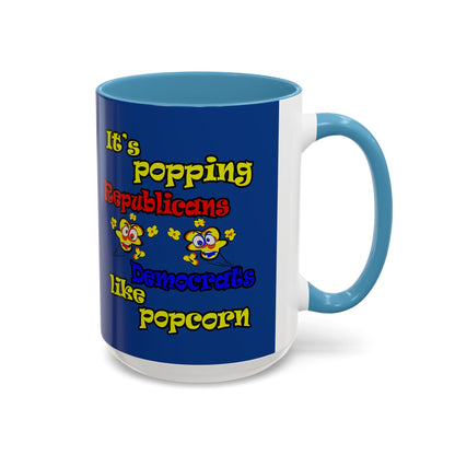 popping like popcorn - Accent Mug (dark blue)