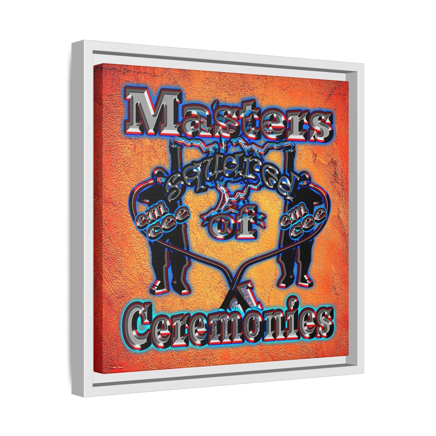 em cee squared - framed canvas art (burnt orange)