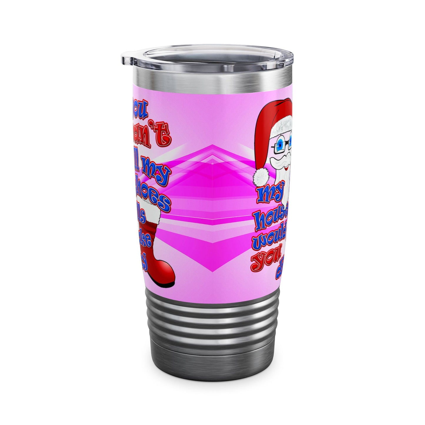 santa's shoes - Ringneck Tumbler, 20oz (light blue-pink wave)