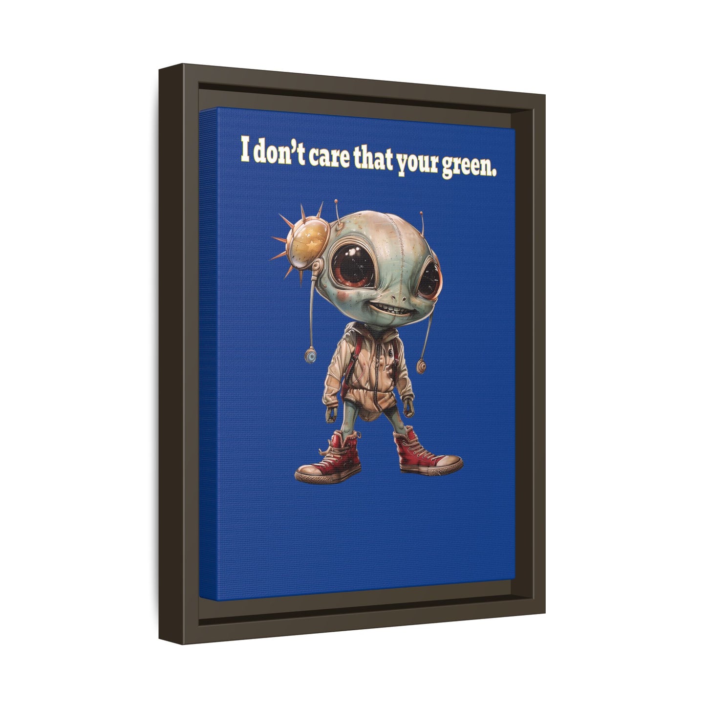 I don't care that your green - framed canvas art (dark blue)