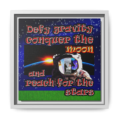 defy conquer reach - framed canvas art ('snoops' background)