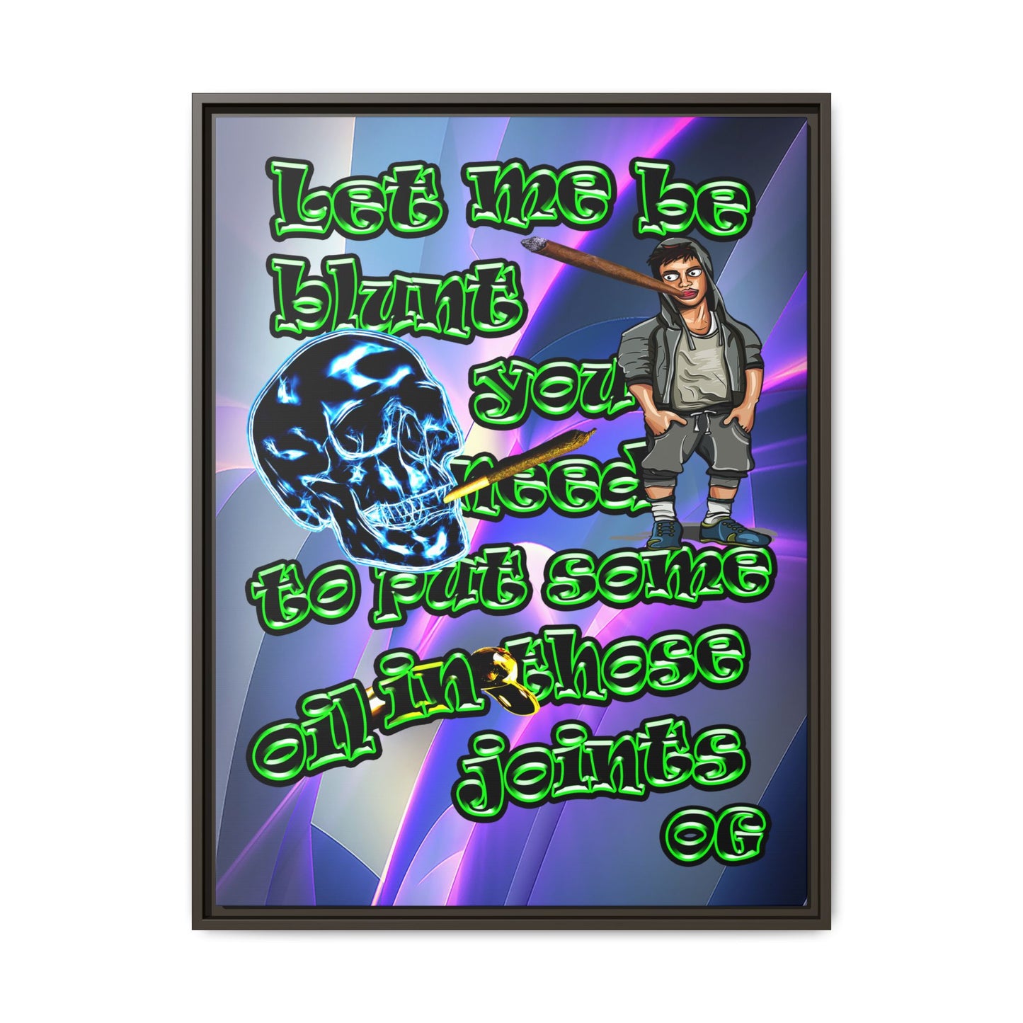 og - framed canvas art (grey-pink wave)