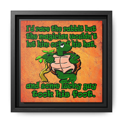turtle race - framed canvas art (burnt orange)