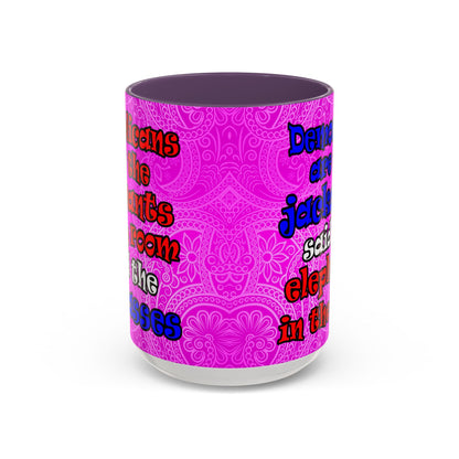 donkeys and elephants - Accent Mug (pink swirl)