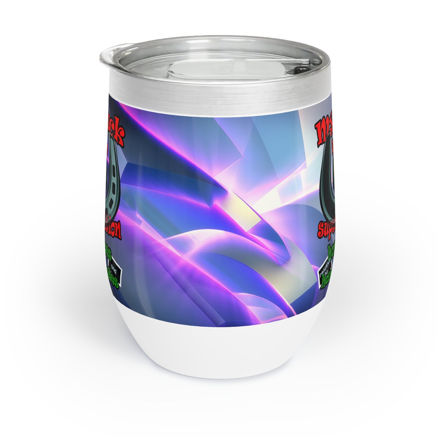 my luck - Chill Wine Tumbler (grey-pink wave)