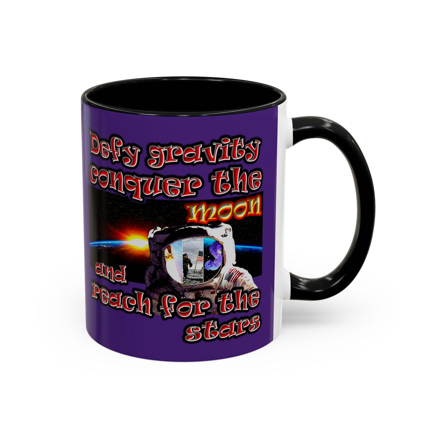 defy conquer reach - Accent Mug (purple)