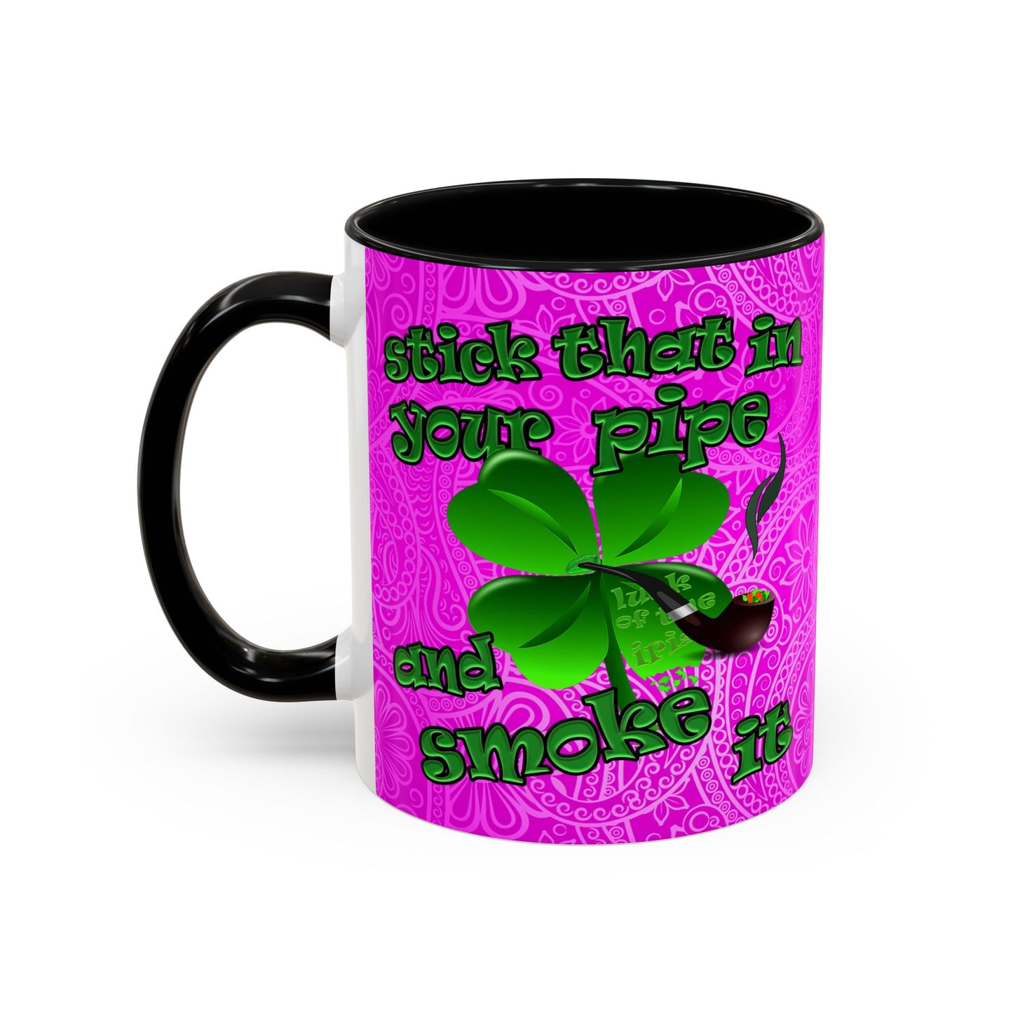 celtics logo - Accent Mug (pink swirl)