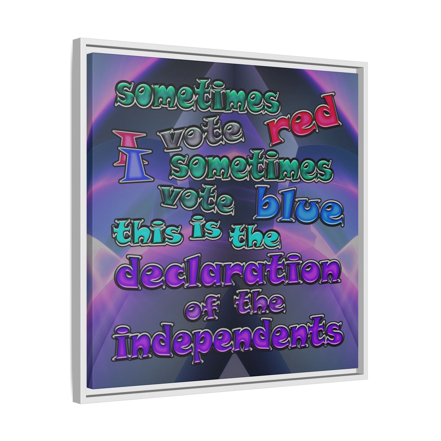 declaration of the independents - framed canvas art (grey-pink wave)