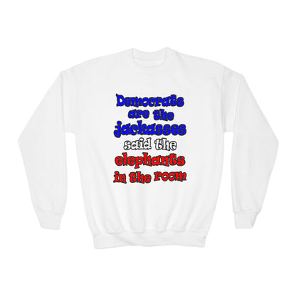 donkeys and elephants - Youth Crewneck Sweatshirt