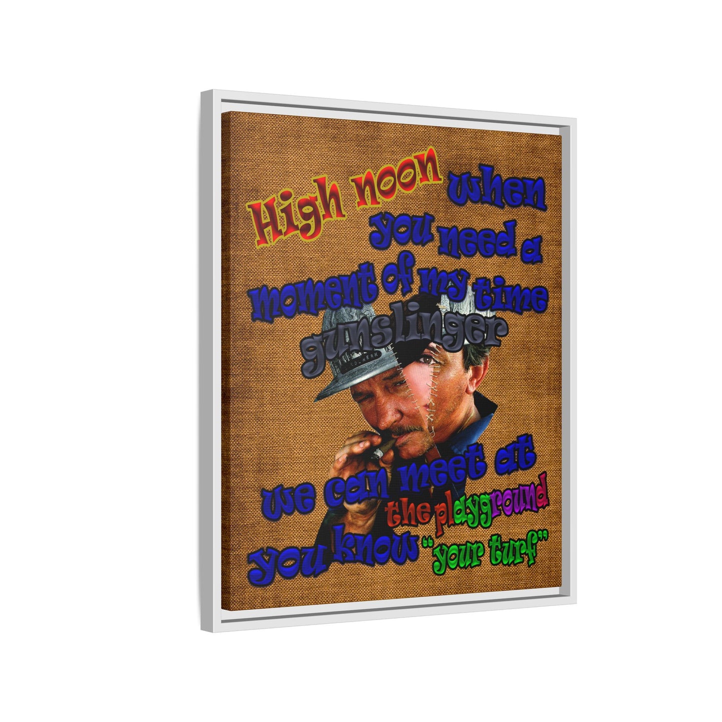 high noon - framed canvas art (brown papyrus)