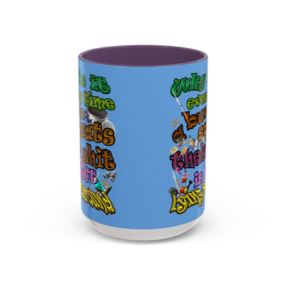 the bum's shit - Accent Mug (light blue)